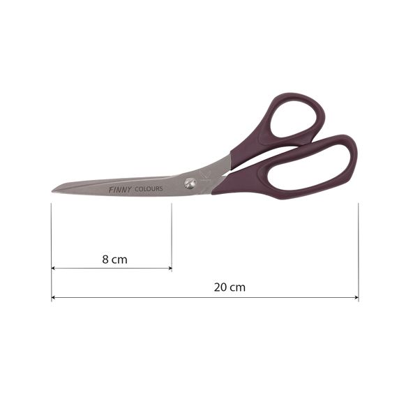 Ножиці кравецькі Kretzer FINNY універсальні з гострими кінцями 20 см/8" Ожиновий, 762220-5185С головна фотографія