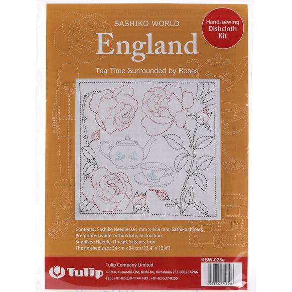 Набор для вышивки Tulip в технике сашико Англия Чаепитие в окружении роз, Япония KSW-025e