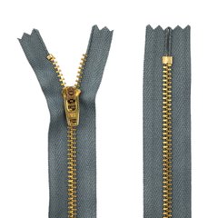 Блискавка металева джинсова YKK, колір зубів та бігунка - золото, тип 4 - 18 см 4356526 головна фотографія
