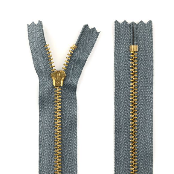 Молния металлическая джинсовя YKK, цвет зубьев и бегунка - золото, тип 4 - 18 см 4356526 главное фото