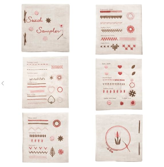 Набор для вишивки Tulip - Текстильная книга вышивальных стежков и швов, розовый EK-101e