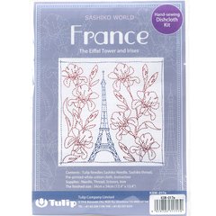 Набор для вышивки Tulip в технике сашико Франция Эйфелева башня и ирисы, Япония KSW-017e