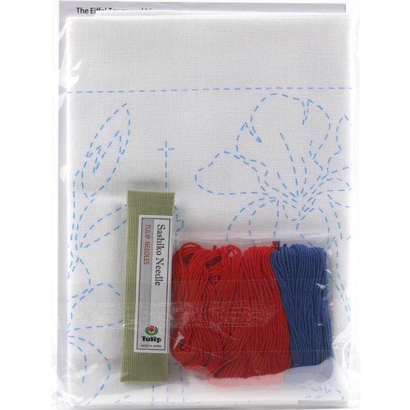 Набор для вышивки Tulip в технике сашико Франция Эйфелева башня и ирисы, Япония KSW-017e