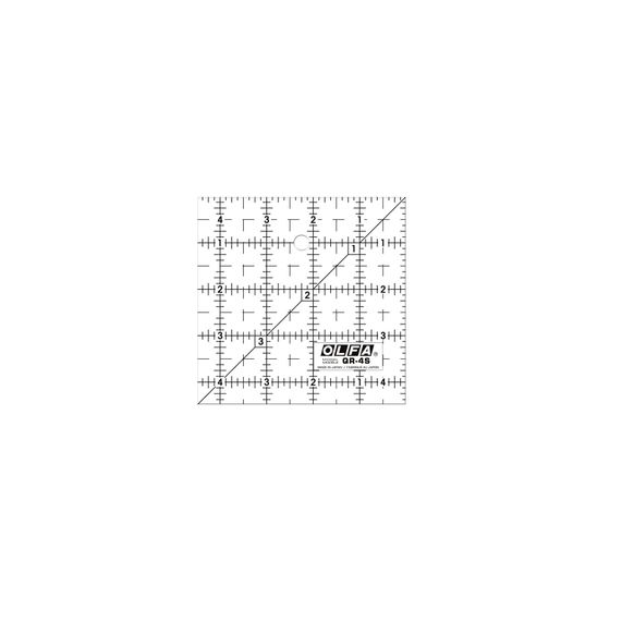 Лінійка OLFA дюймова 4,5"x4,5" (11,4 см x 11,4 см)