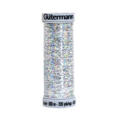 Нитка вишивальна Sulky Holoshimmer Gutermann №160, 200 м Сріблястий 709948