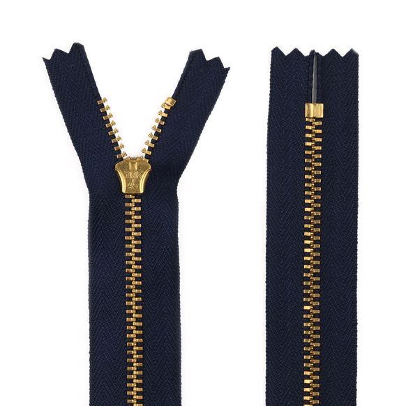 Молния металлическая джинсовя YKK, цвет зубьев и бегунка - золото, тип 4 - 18 см 4356526 главное фото