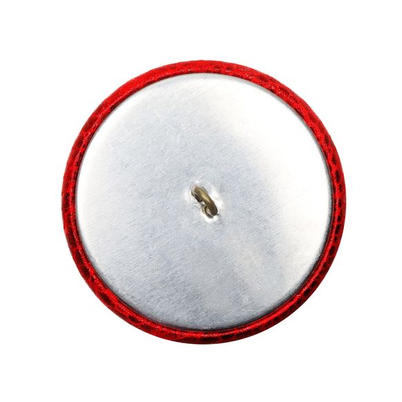 Гудзик Bombe 70" (44 мм) на металевій основі, червоний з голограмою