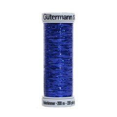 Нитка вишивальна Sulky Holoshimmer Gutermann №160, 200 м Синій 709948