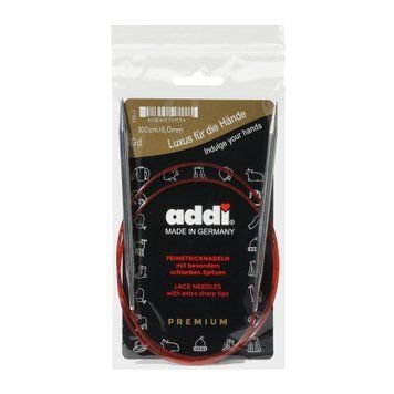 Спиці кругові Addi 6,0 мм х 100 см, з подовженими кінчиками 775-7/6-100