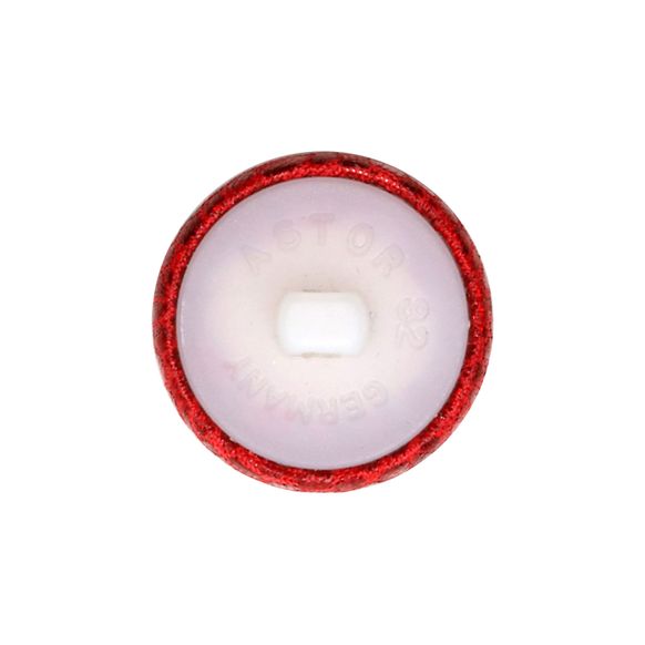 Гудзик Flach 32" (20,5 мм) на білій пластиковій основі, червоний з голограмою