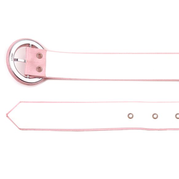 Пояс с круглой обтяжной пряжкой Jade длина 83, розовый