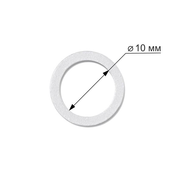 Кольцо Wissner, 10 мм, металл, белый главное фото