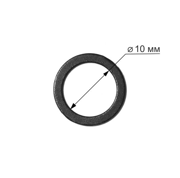 Кільце 10 мм Wissner, метал, чорний головна фотографія