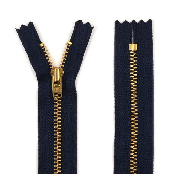 Молния металлическая джинсовя YKK, цвет бегунка и зубьев - золото, тип 4 - 18 см 0851269 главное фото