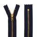 Молния металлическая джинсовя YKK, цвет бегунка и зубьев - золото, тип 4 - 18 см 0851269 фото товара из галереи