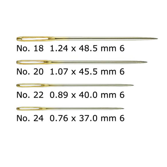 Голки для синель Clover №24 з позолоченим вушком, (6 шт.) 234/24