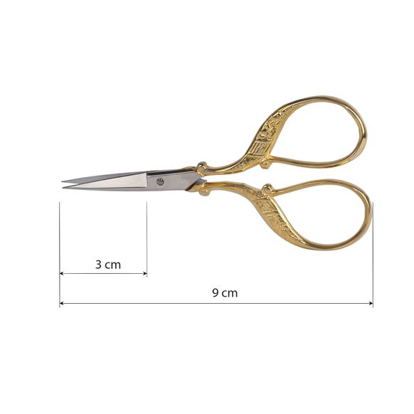 Ножиці для вишивання Kretzer SPIRALE з гострими кінцями і позолоченими ручками 9,0 см / 3,5 " 110809 головна фотографія
