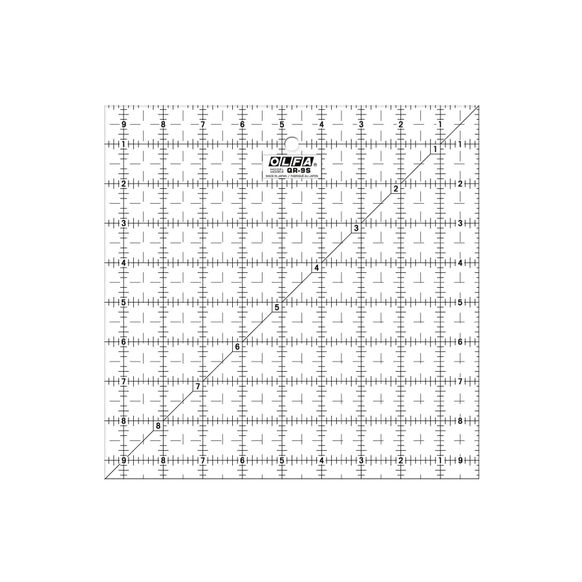 Лінійка OLFA дюймова 9,5"x9,5" (24,1 х 24,1 см)