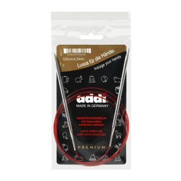 Спиці кругові Addi 4,5 мм х 120 см, з подовженими кінчиками 775-7/4,5-120