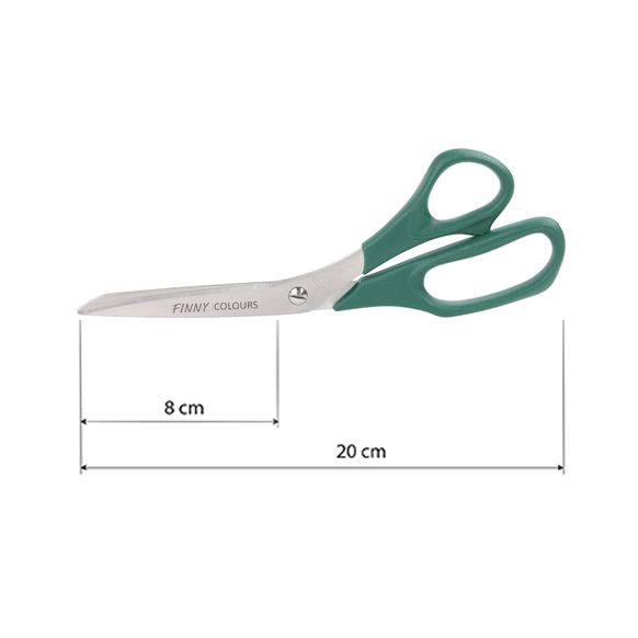 Ножиці кравецькі Kretzer FINNY універсальні з гострими кінцями 20 см/8" Зелений, 762220-f610 головна фотографія