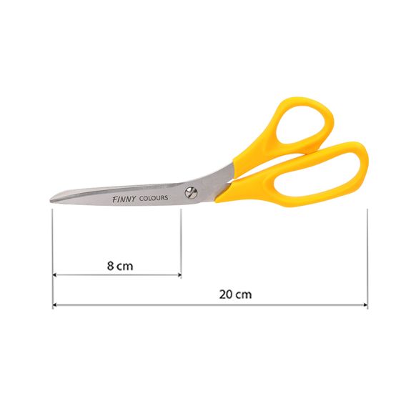 Ножиці кравецькі Kretzer FINNY універсальні з гострими кінцями 20 см/8" Жовтий, 762220-f611 головна фотографія