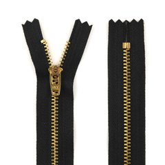 Блискавка металева джинсова YKK, колір зубів та бігунка - золото, тип 4 - 18 см 4356526 головна фотографія
