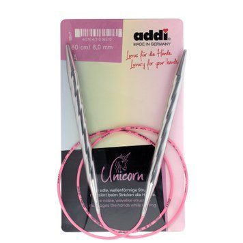 Спиці кругові Addi Unicorn 8,0 мм х 80 см, на рожевій лісці 115-7/8,0-80