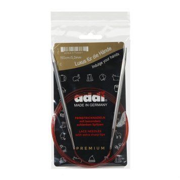 Спиці кругові Addi 5,0 мм х 150 см, з подовженими кінчиками 775-7/5-150